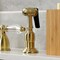 Kingston Brass Widespread Kitchen Faucet with Brass Sprayer, Brushed Brass KB1797WLLBS - alternate 3